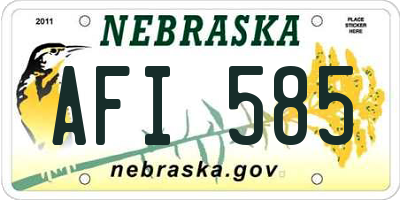 NE license plate AFI585