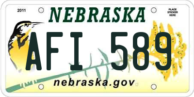 NE license plate AFI589