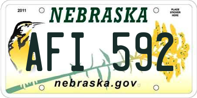 NE license plate AFI592