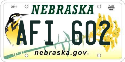 NE license plate AFI602