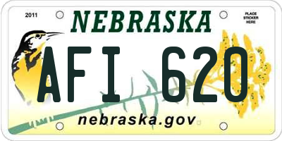 NE license plate AFI620