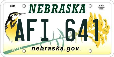 NE license plate AFI641
