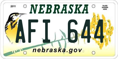NE license plate AFI644