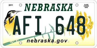 NE license plate AFI648
