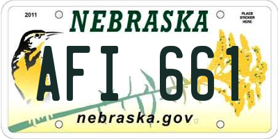NE license plate AFI661