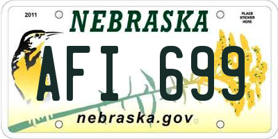 NE license plate AFI699