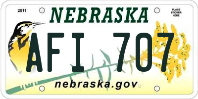 NE license plate AFI707
