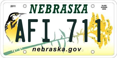 NE license plate AFI711
