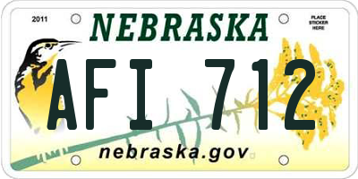 NE license plate AFI712
