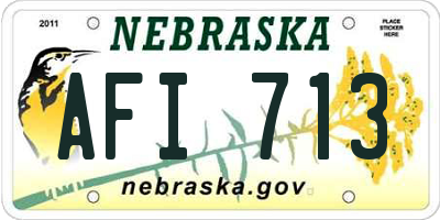 NE license plate AFI713