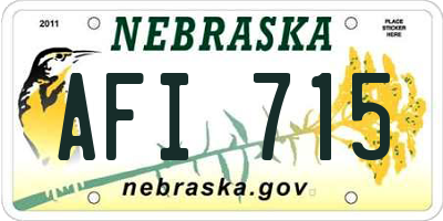 NE license plate AFI715