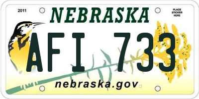 NE license plate AFI733