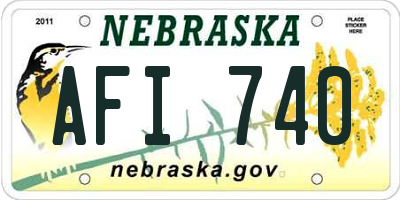 NE license plate AFI740