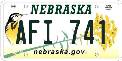 NE license plate AFI741
