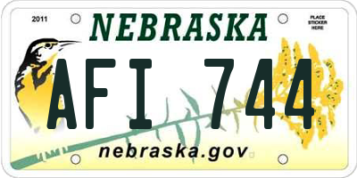 NE license plate AFI744
