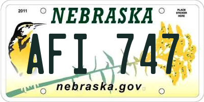 NE license plate AFI747