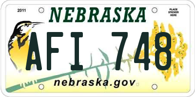 NE license plate AFI748