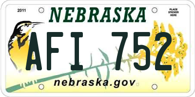 NE license plate AFI752