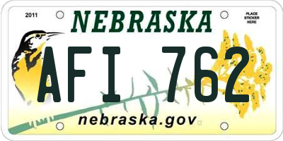 NE license plate AFI762