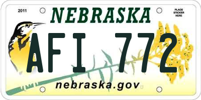NE license plate AFI772