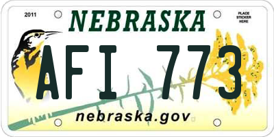 NE license plate AFI773
