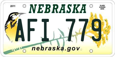 NE license plate AFI779