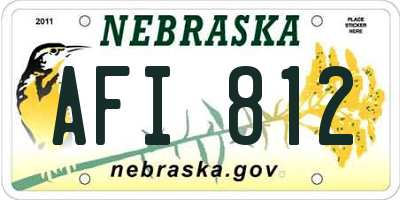 NE license plate AFI812