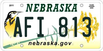 NE license plate AFI813