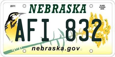 NE license plate AFI832