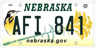 NE license plate AFI841