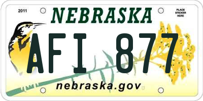 NE license plate AFI877