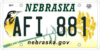 NE license plate AFI881