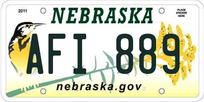 NE license plate AFI889