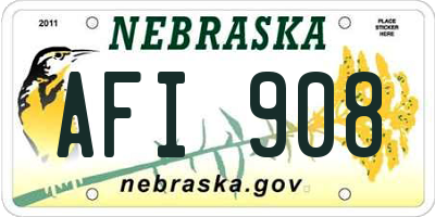 NE license plate AFI908