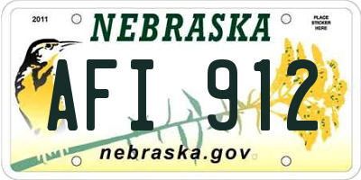 NE license plate AFI912