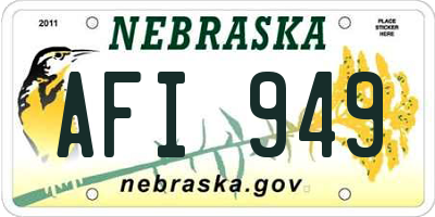 NE license plate AFI949