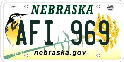 NE license plate AFI969