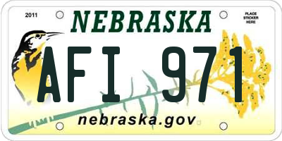 NE license plate AFI971
