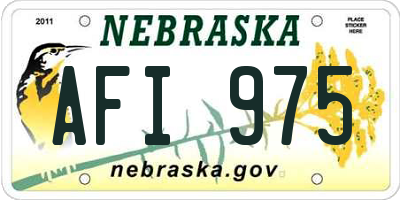 NE license plate AFI975