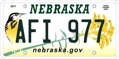 NE license plate AFI977