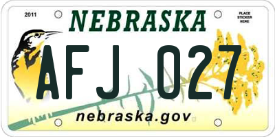 NE license plate AFJ027