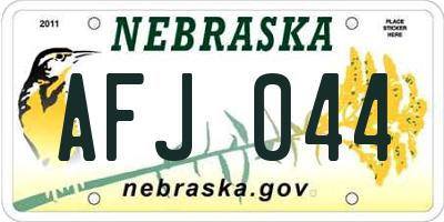 NE license plate AFJ044