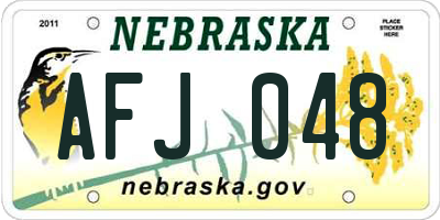 NE license plate AFJ048