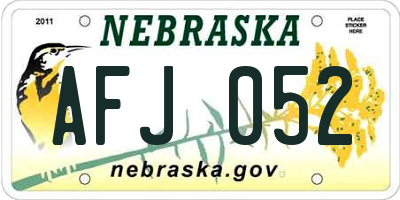 NE license plate AFJ052