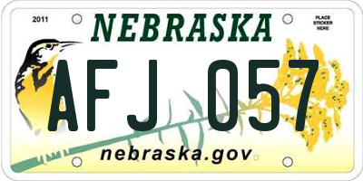 NE license plate AFJ057