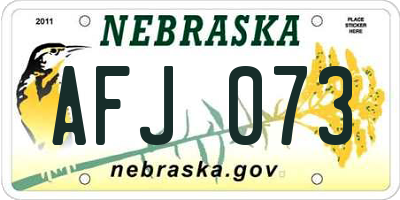 NE license plate AFJ073