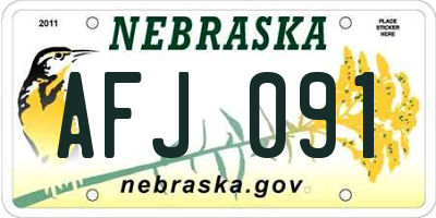 NE license plate AFJ091