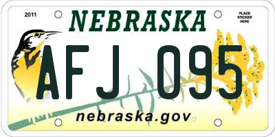 NE license plate AFJ095