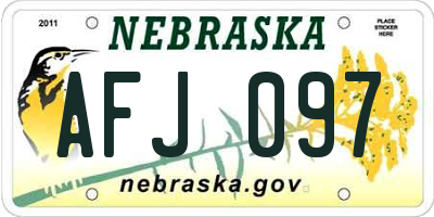 NE license plate AFJ097