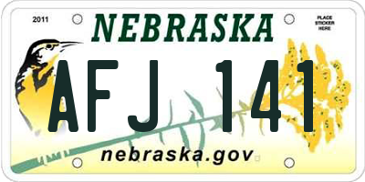 NE license plate AFJ141